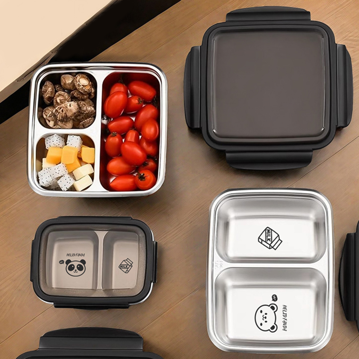 Meal Prep Bowl - WORTHBUY 2/3 Izgaralar 304 Paslanmaz Çelik