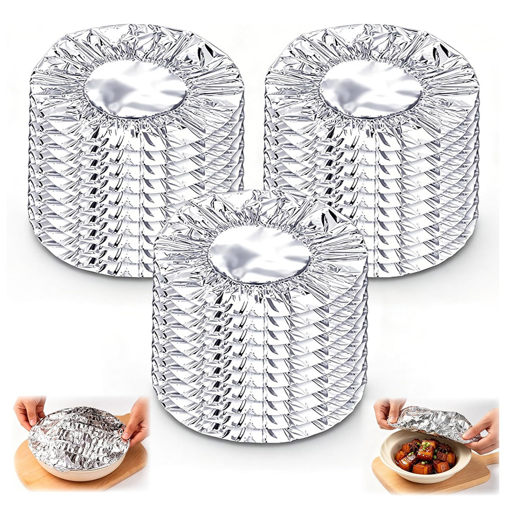 Meal Prep Bowl - Yeniden Kullanılabilir Alüminyum Folyo Yiyecek Kapakları,