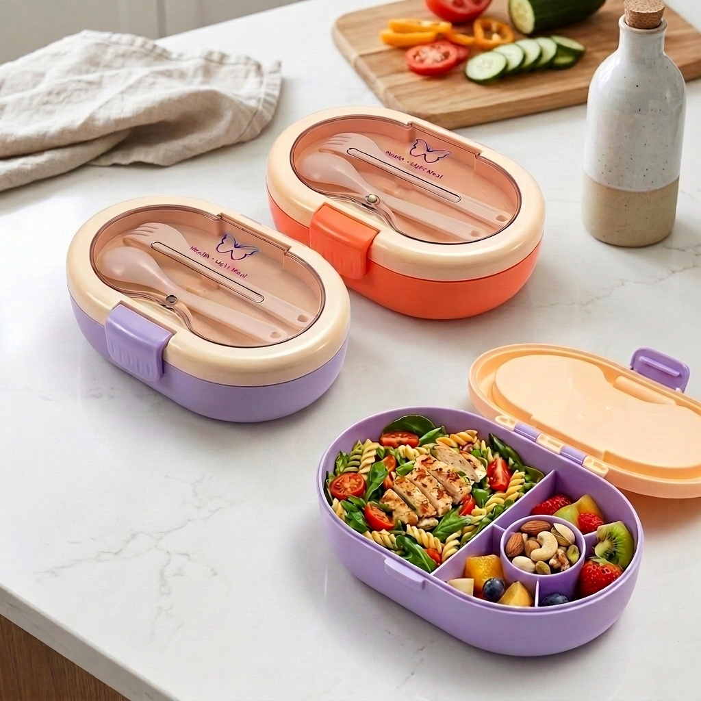 Meal Prep Or Prep Meal - Sızdırmaz Plastik Bento Öğle Yemeği Kutusu,