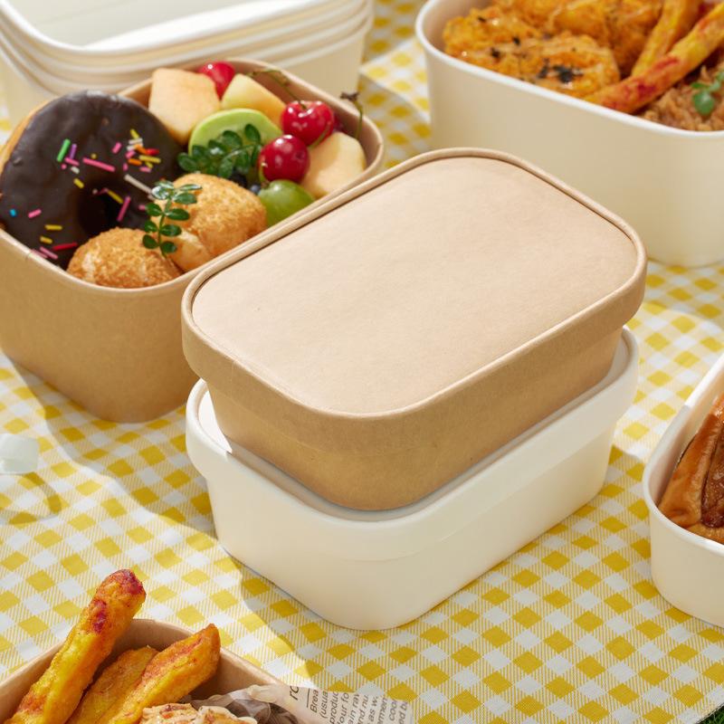 Meal Prep Bowl - 10 Adet Kare Tek Kullanımlık Kraft