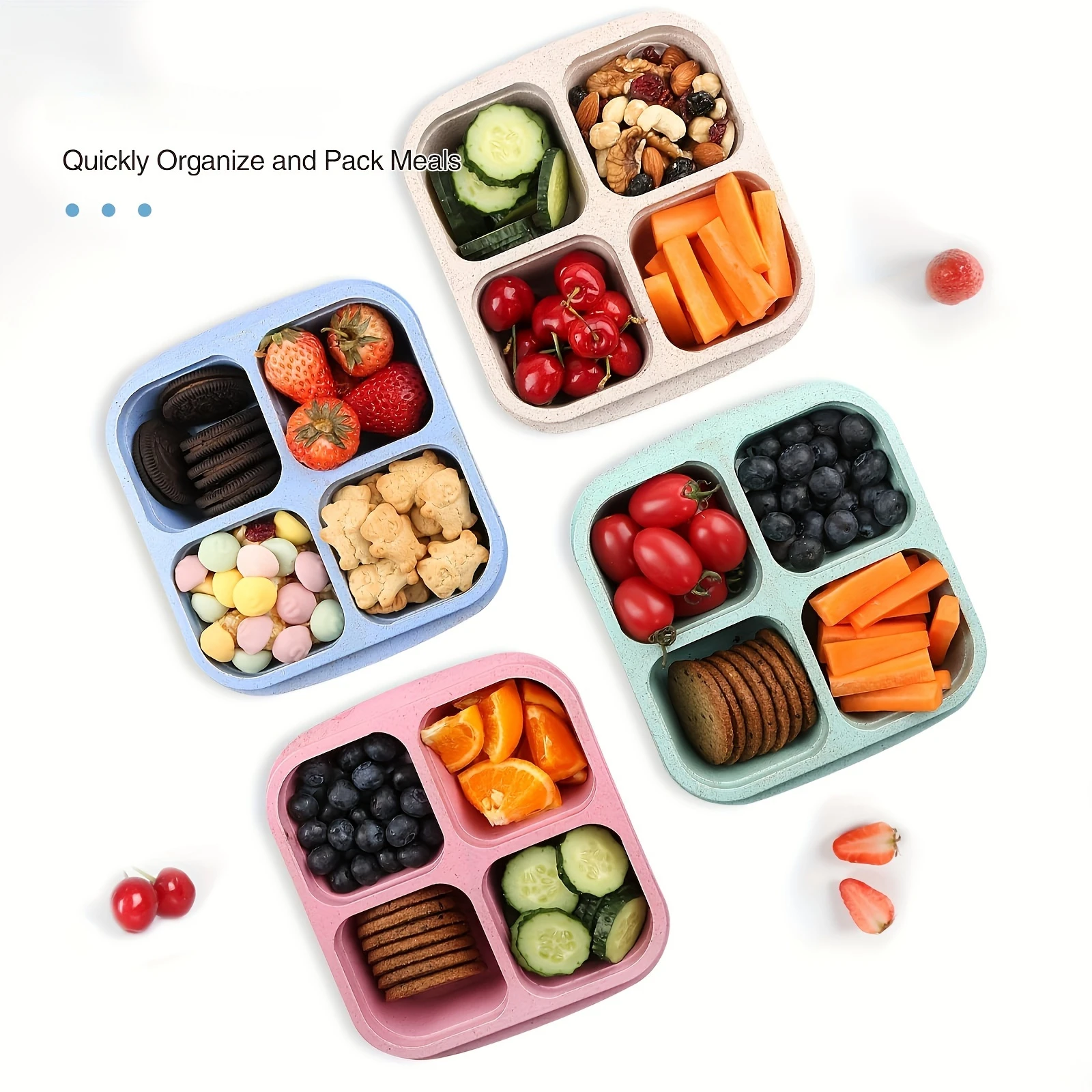 Dört şeffaf kapaklı aperatif k - Meal Prep Kitchen incelemesi ve fiyatı