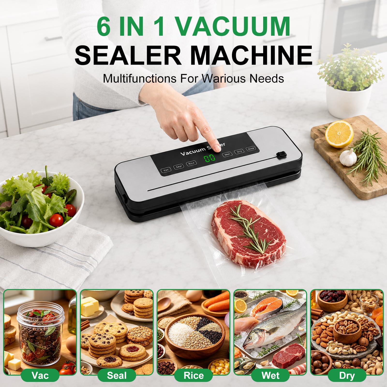 Gıda Vakum Makinesi, 6 Farklı  - Meal Prep With Rice incelemesi ve fiyatı